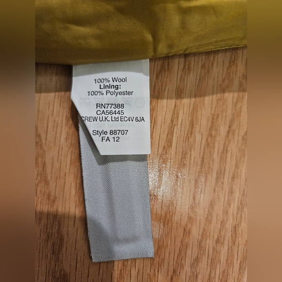 NWT JCREW No 2 wool pencil skirt size 10 mustard yellow - Picture 3 of 4